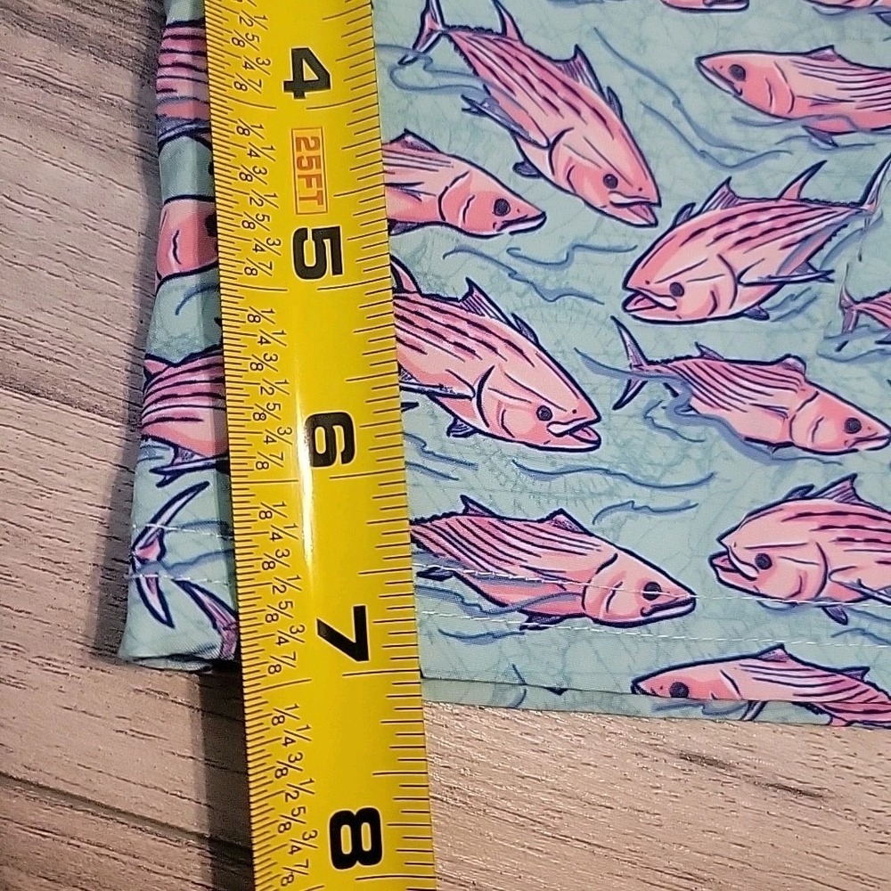 Vineyard Vines Swim Trunks Mens XL Blue Pink Crappy Fish AOP Beach Poolside - Picture 10 of 10